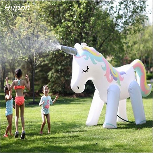 Giant Inflatable Unicorn Water Spray Pool Toys Swimming Float Outdoor Fountain Beach Party Kids Summer Toys Unicorn Party Decor